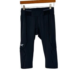 Arc'teryx Black Cropped Soleus Athletic Leggings Tights Wms Medium Running Hike